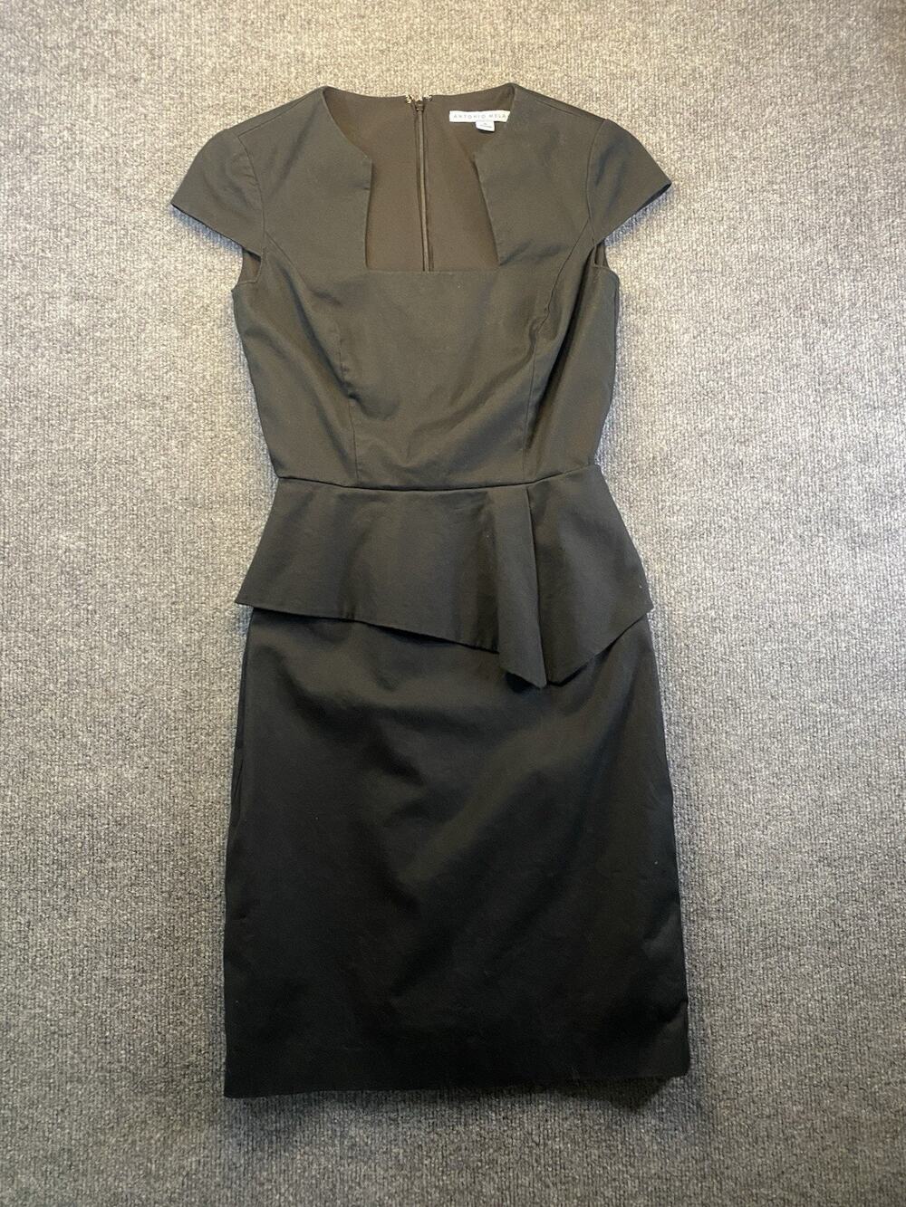 Vtg Antonio Melani Womens Black Dress Size 0
